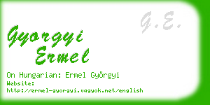 gyorgyi ermel business card